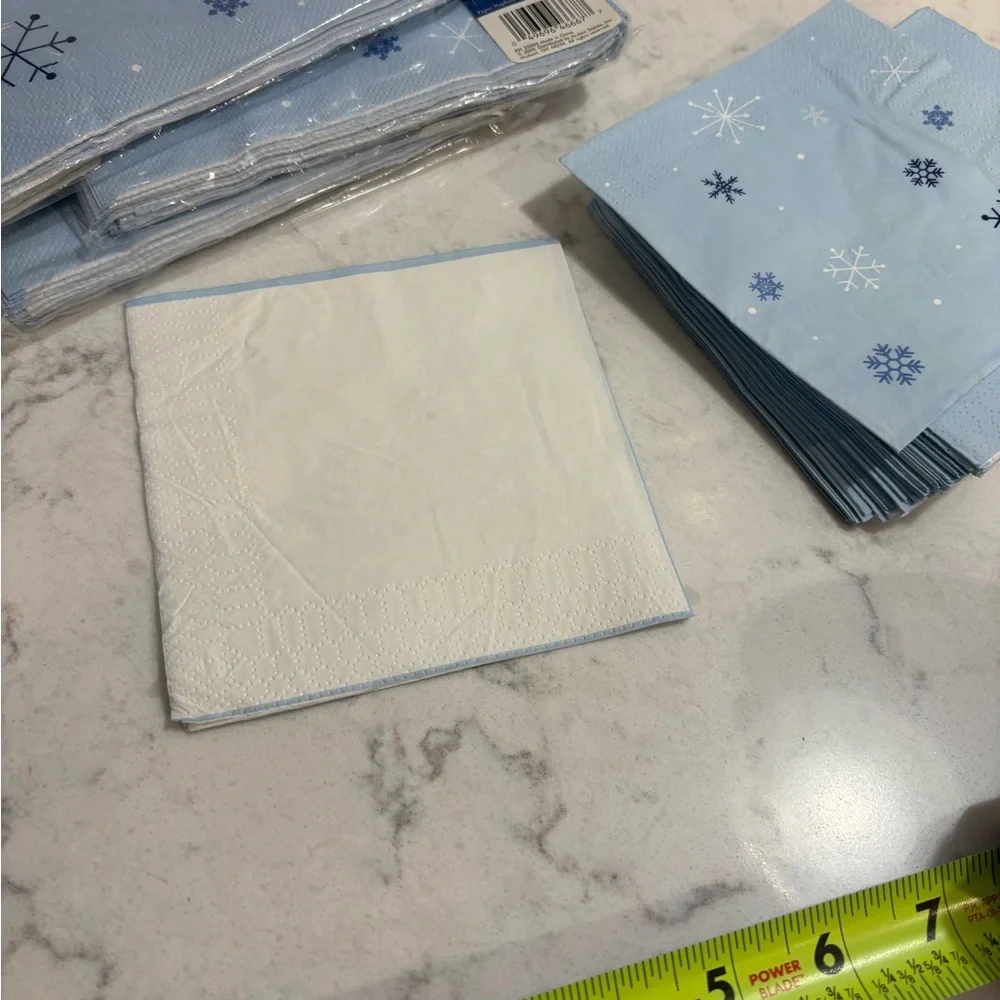 Light Blue Snowflake Paper Napkins